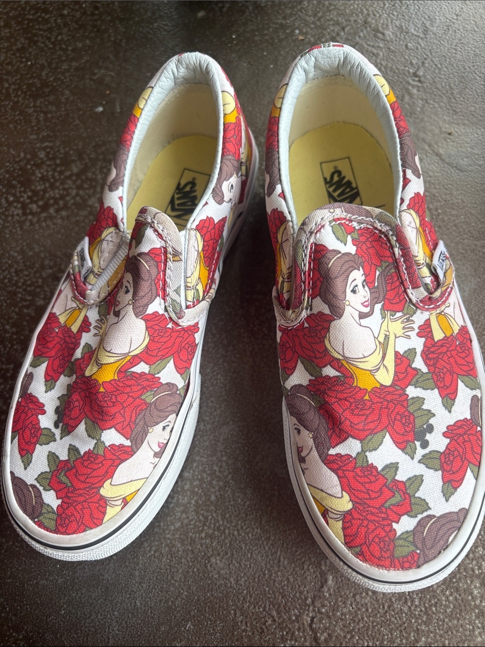 Vans Girls Disney Rare  Limited Edition Belle Slip On Sneakers; Sz: 1